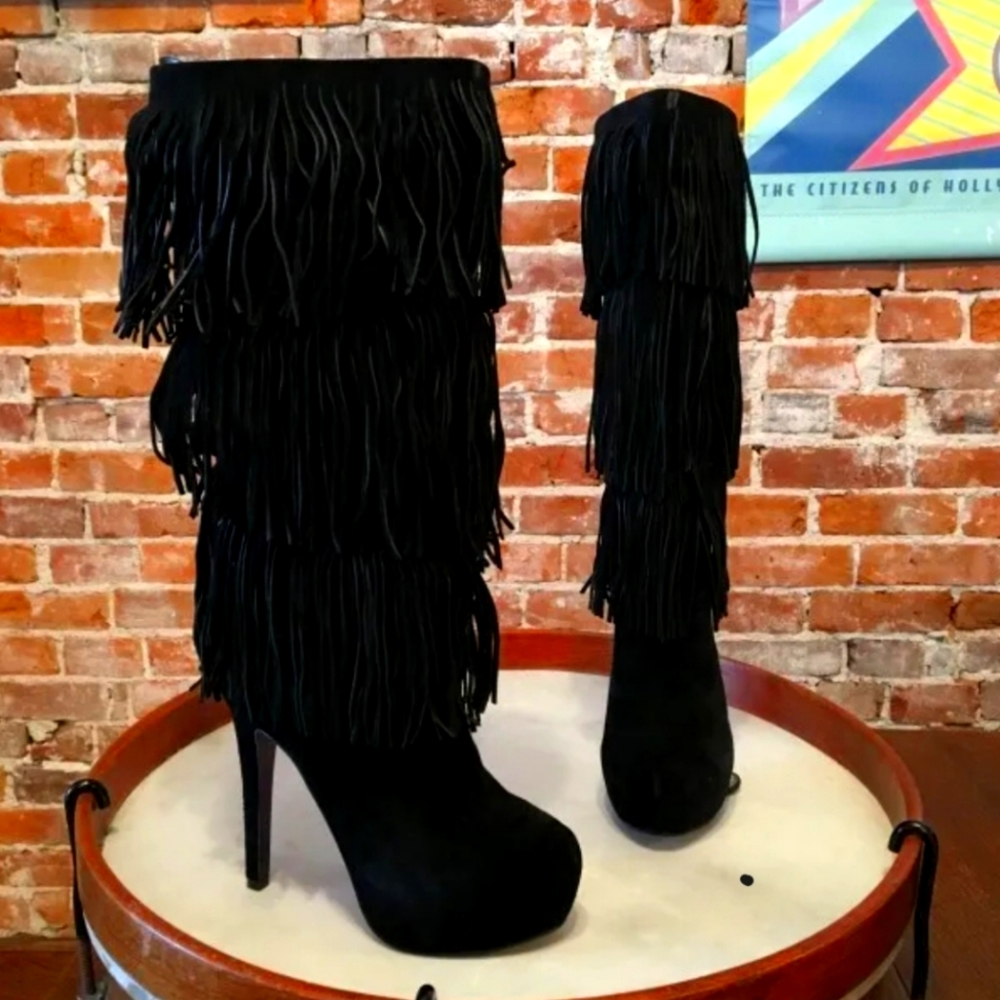 Mojo Moxy Tall Fringe Boots
